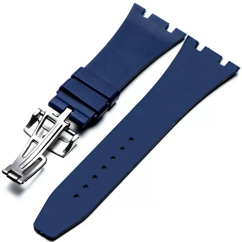 Silicone Rubber Watch Strap for AP Royal Oak Offshore Sports Waterproof Sweat-Proof Watchband Men\'s 27mm 28mm Double Concave