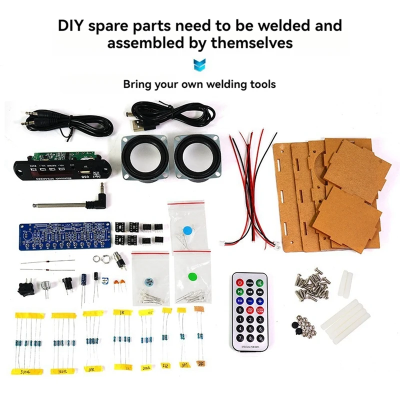DIY Bluetooth Speaker Kit With FM Radio 87.5-108MHZ DIY Soldering Project Practice Electronic Kit Solder Assembly