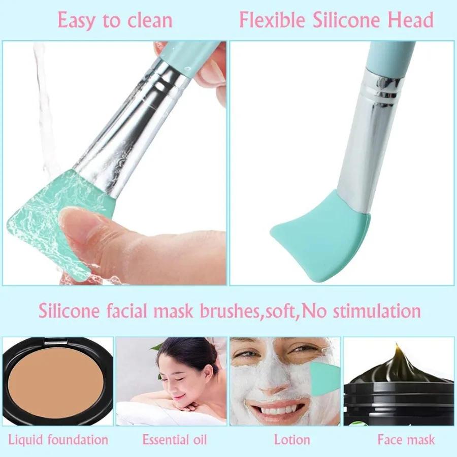 Pennelli per trucco 16 pezzi Pennello per trucco professionale con set di spugne per trucco Fondotinta sintetico premium Correttori per sopracciglia Kabuki Bl