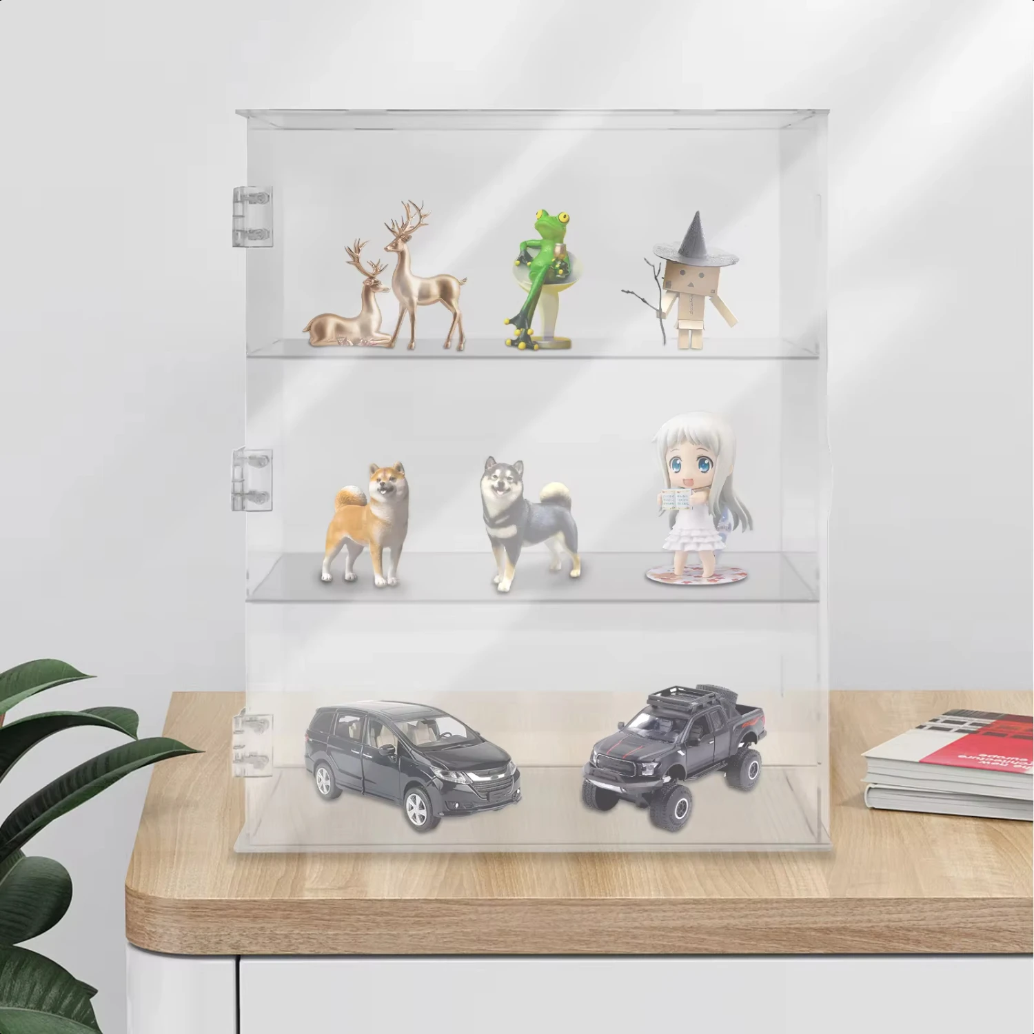 

New 3 Tier Transparent Acrylic Display Box Collectibles Display Cabinet Countertop Box Cube Rack Organizer