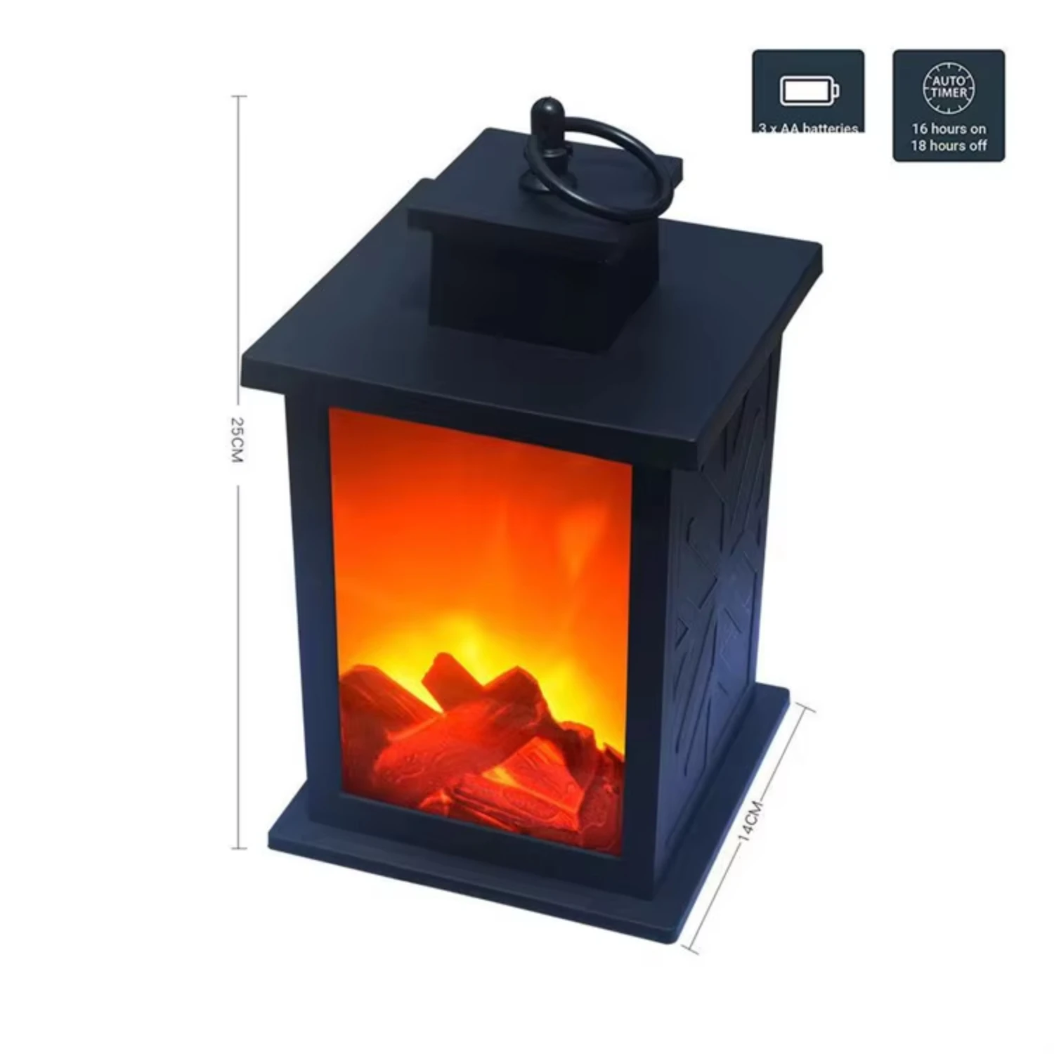 LED  Flame Fireplace Decorative Wind Lamp Indoor Intelligent Touch Switch Battery Powered  Fireplace Lanterns