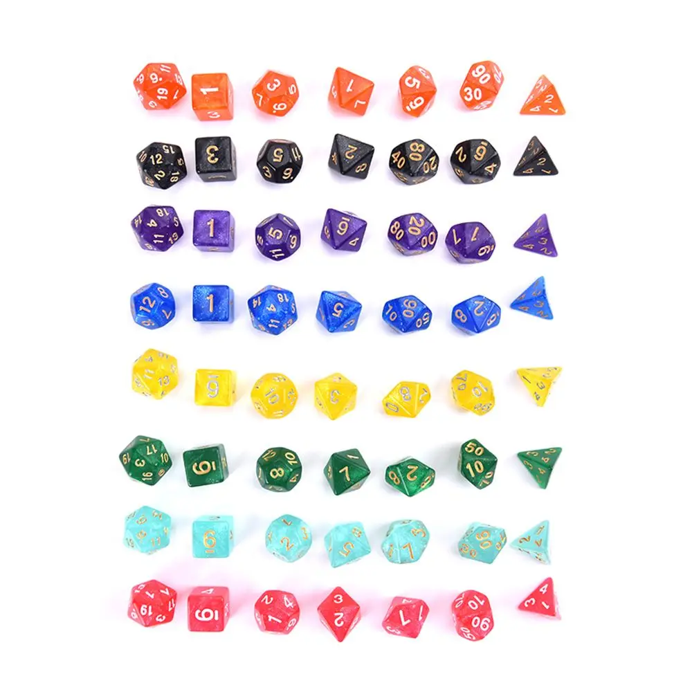 Dice Glitter Game Toys Family Party Board Games Desktop Entertainment Polyhedral Dice Set Star Shine Dice Set Dice Galaxy Dice