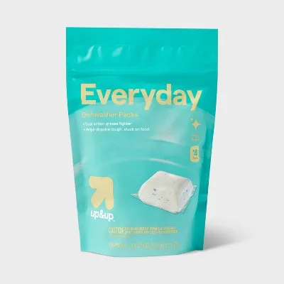 Dish Soaps Everyday Dishwasher Detergent Packs - 18Ct- : Fresh Scent, Tablet Form, Dissolves Food, Pouch