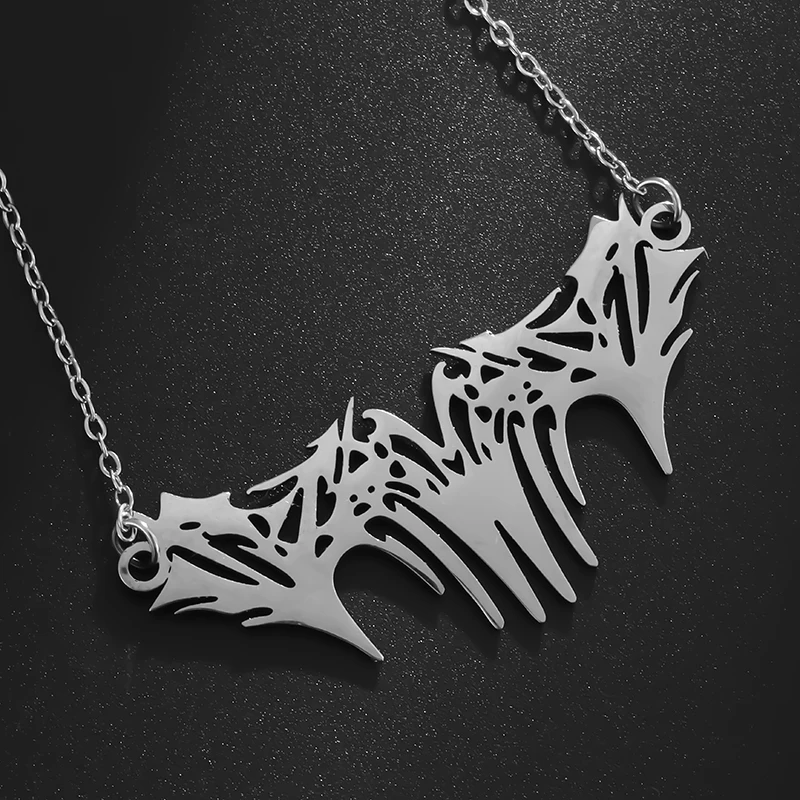 Stainless Steel Thorn Devil Face Pendant Necklace Men and Women Fashion Personality Punk Trend Alternative Jewelry