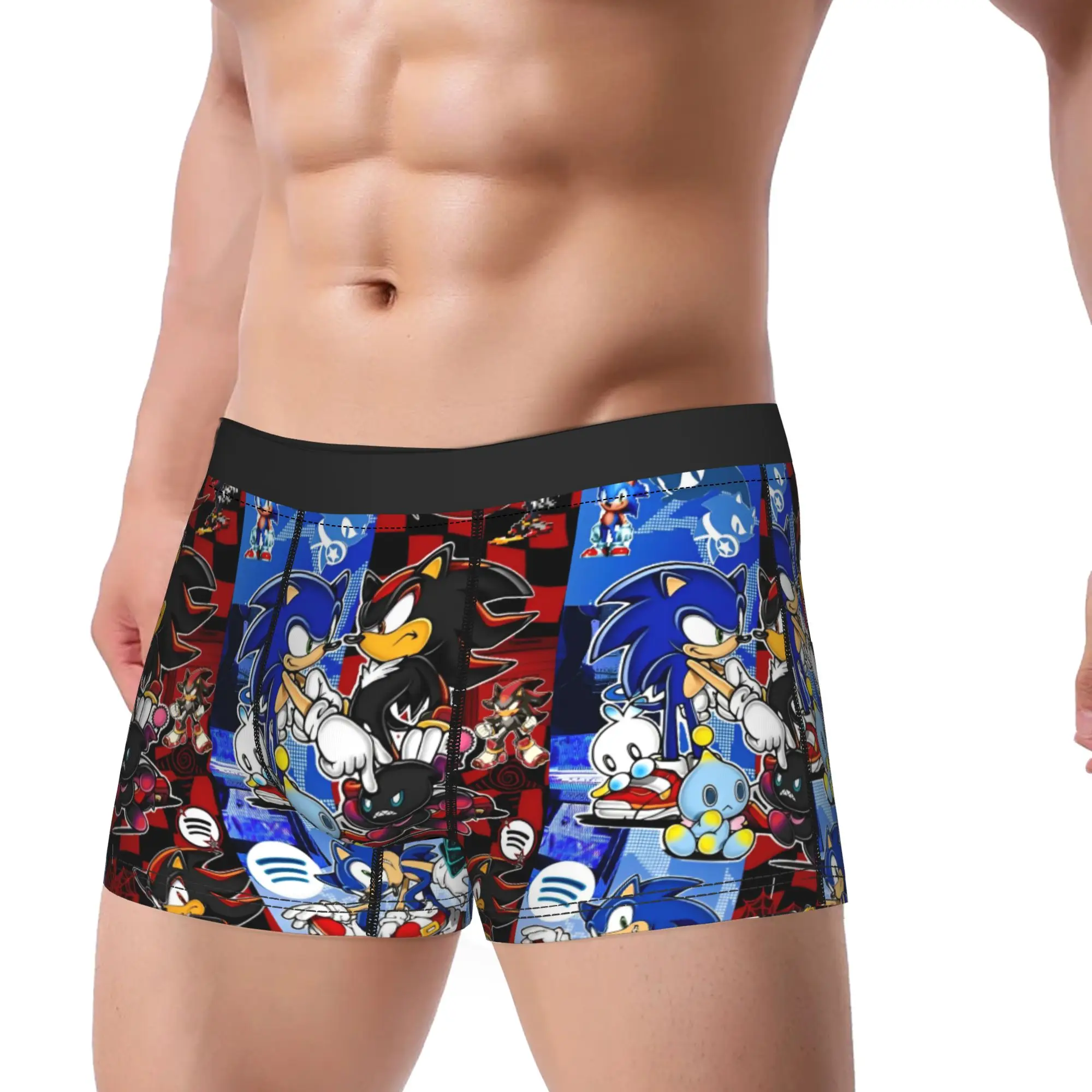 

Shadowed Hedgehog Anime Cartoon Men's Underwear Games Boxer Briefs Shorts Panties Humor Soft Underpants for Male Plus Size