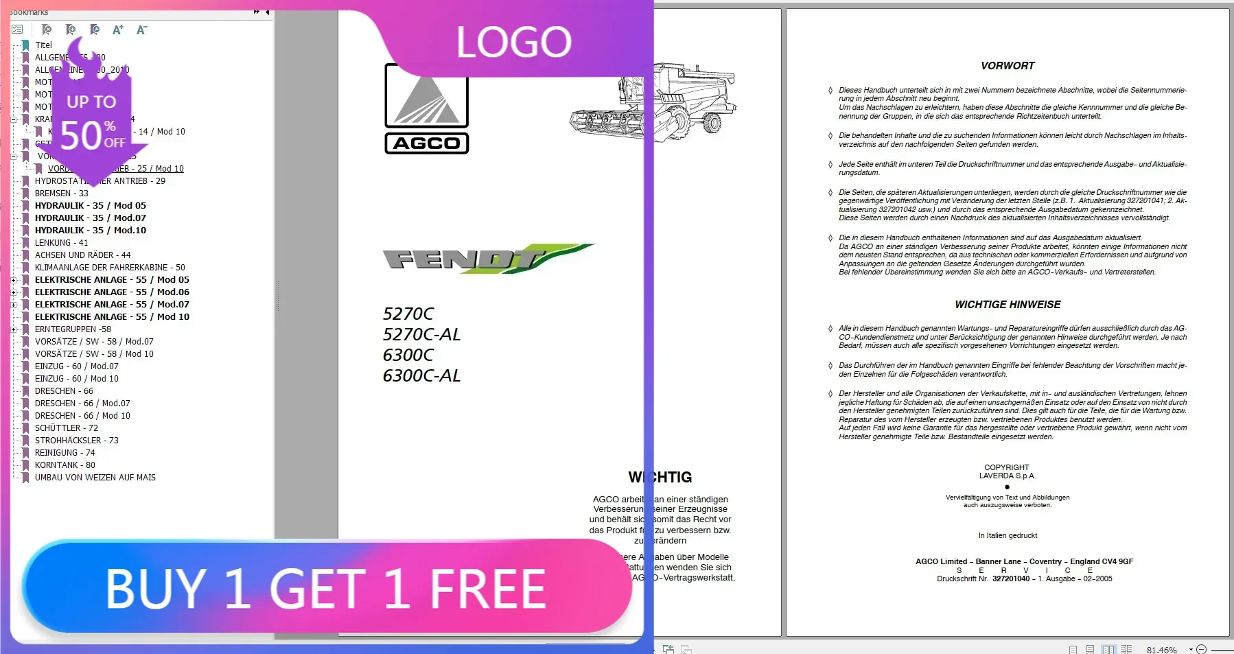 

SpecDiag FENDT COMBINE Диаграммы комбайна, руководства оператора и мастерской, DVD с немецкими языками