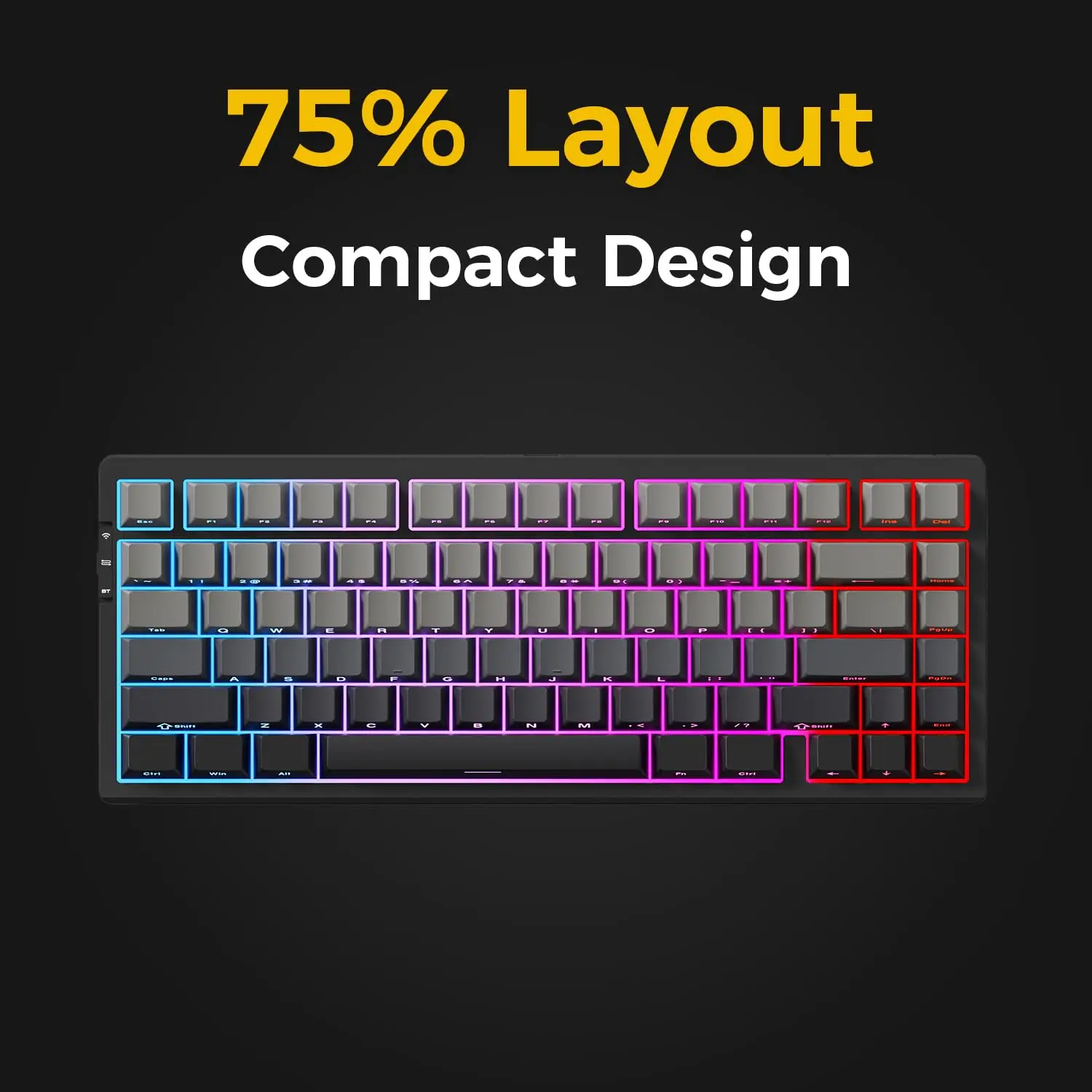 MCHOSE G75 Pro Wireless Mechanical Keyboard 75% Layout Gasket Mounted 5 Layers Dampening RGB Backlit Tri-Mode Hot Swappable