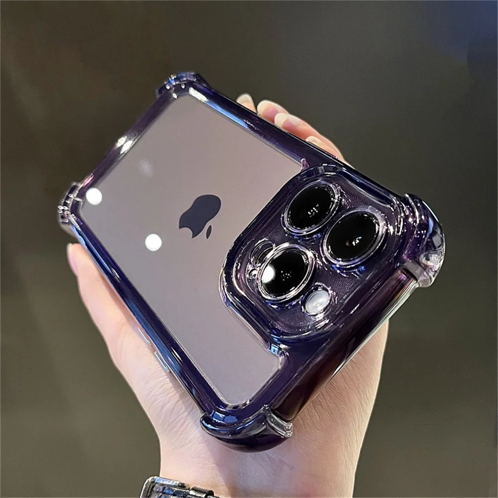 Shockproof Reinforced Corners Clear Acrylic Case For iPhone 16 14 12 13 11 15 Pro Max 7 8 Plus XR XS Protector Hard Back Cover