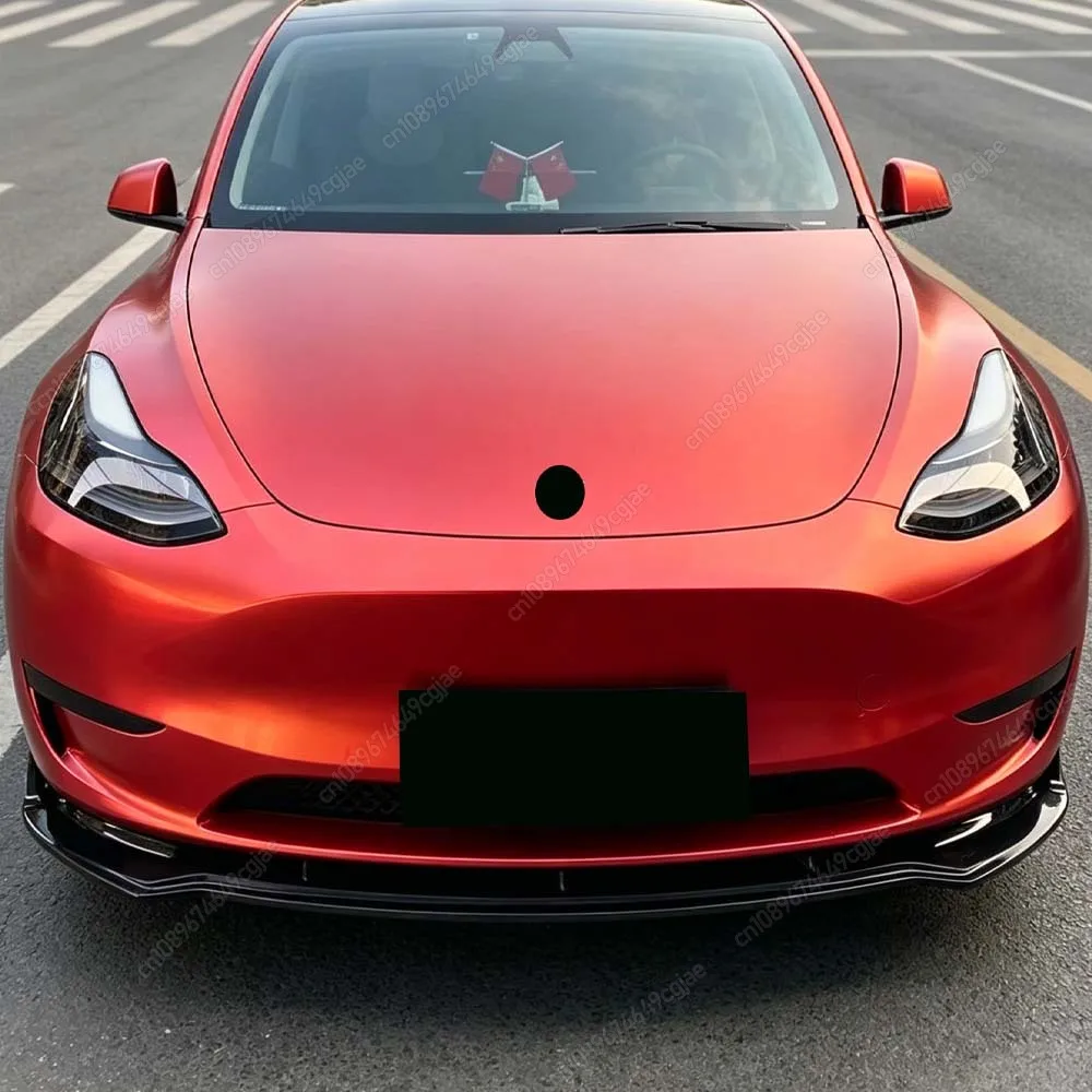 

Front Spoiler with Lip Bumper Chin Diffuser Upgrade appearance Tuning For Tesla Model Y 2020-2024 ABS Black/Carbon Look Body Kit