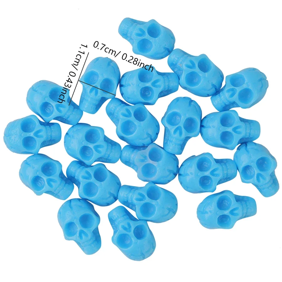 10/30/50/100 peças pingente de caveira de resina para arte em unhas contas com parte traseira lisa, decoração de unhas punk para festa de Halloween