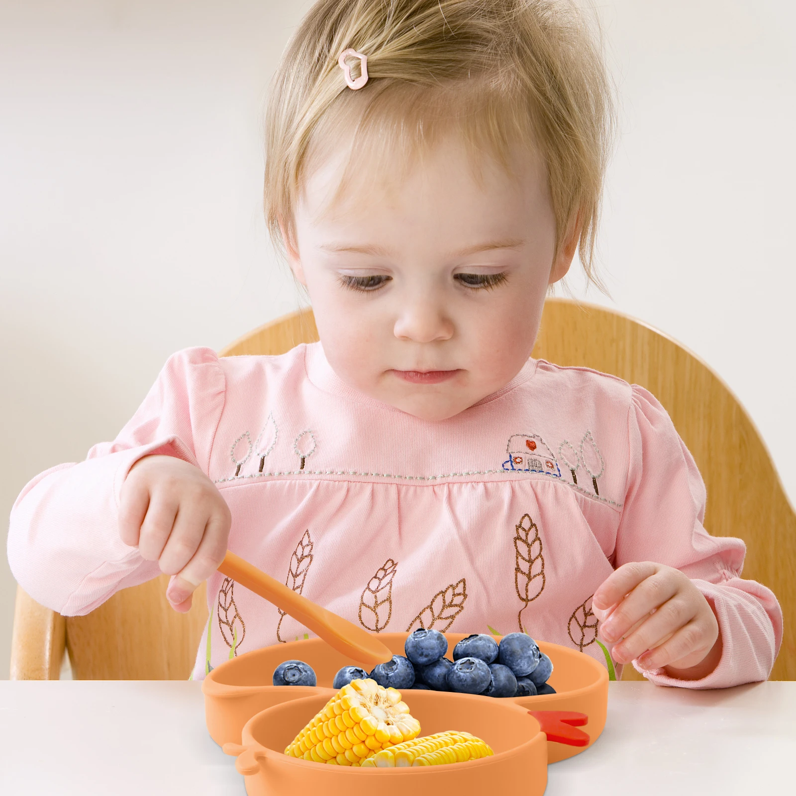 Placas de sucção de silicone para bebês, pratos bonitos de pato amarelo, crianças pequenas, otário de alimentação, louça, pratos infantis, Melhorar