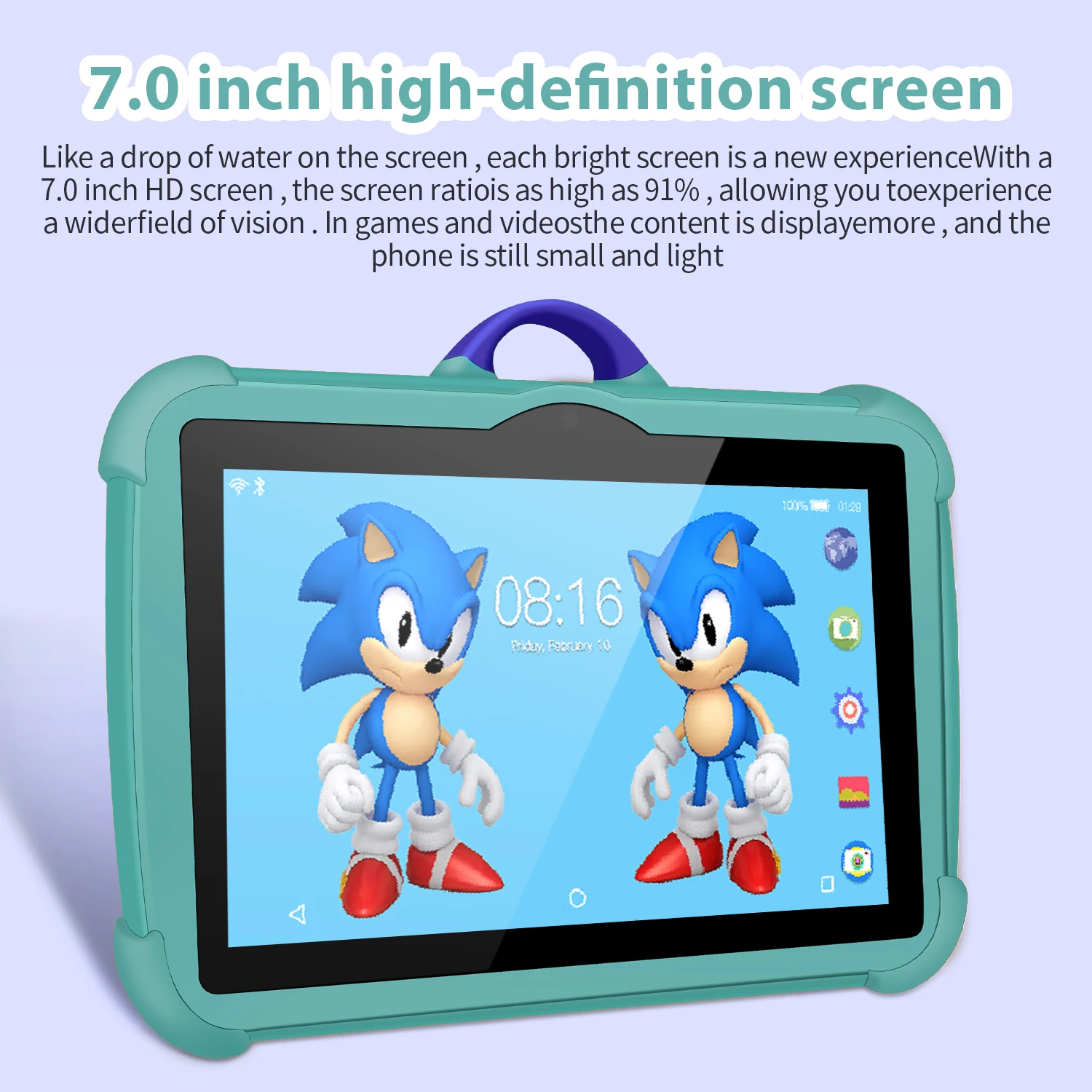 Imagem -03 - Tablet Infantil de Polegadas 4gb Ram 64gb Rom Melhor Presente de Companheiro para Crianças Suporta Bluetooth Bateria de 4000mah Novo