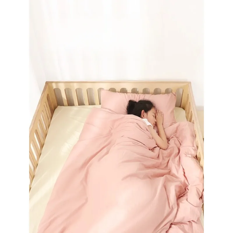 Massief houten splitbed, pasgeboren wieg, kinderbed, babyleuningbed