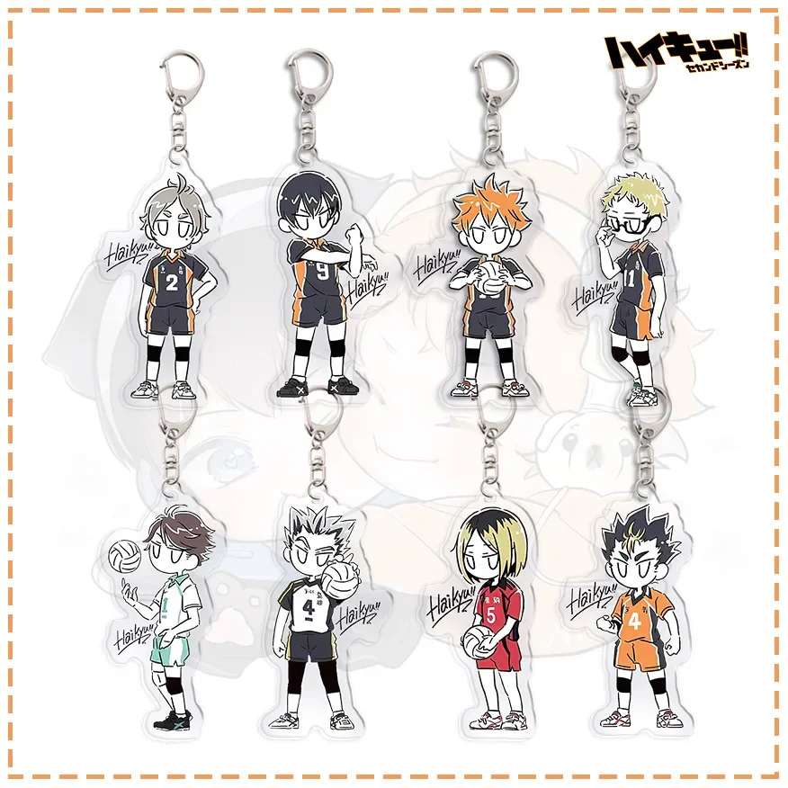 Anime Haikyu!! Cartoon Keychain Tetsurou Hajime Tooru ShouYou Cute Acrylic Pendant Fashion Backpack Hanging Decoration Gifts