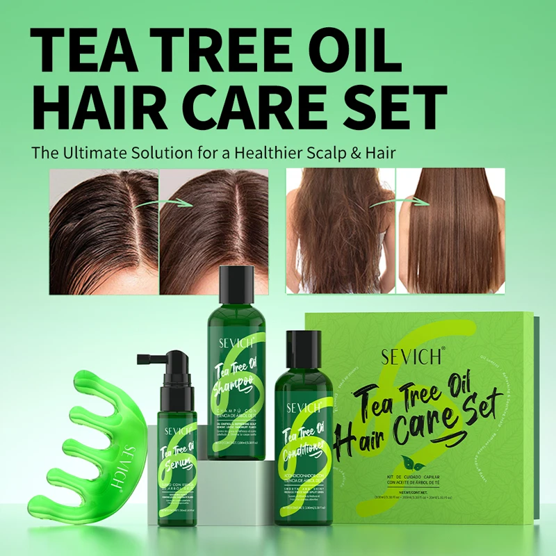 

Tea Tree Hair Care Essential Shampoo Hair Conditioner Set Deep Cleaning Moisturizing Prevents Dry Split Hair Care Repair Damaged