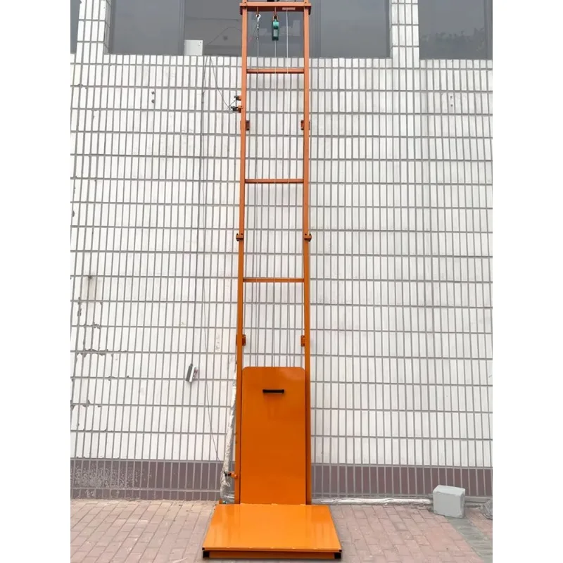 Electric Cargo Lift Freight Elevators Winch Goods Lifting Vertical Platform for Small Wall House Outdoor
