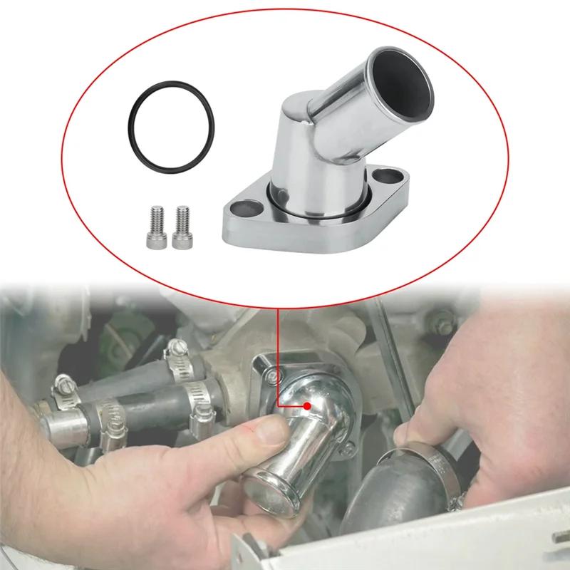 

45 Degree Water Neck Thermostat Housing For Chevy SBC BBC 283 302 305 327 350 400 396 427 With Screws And Sealing Ring