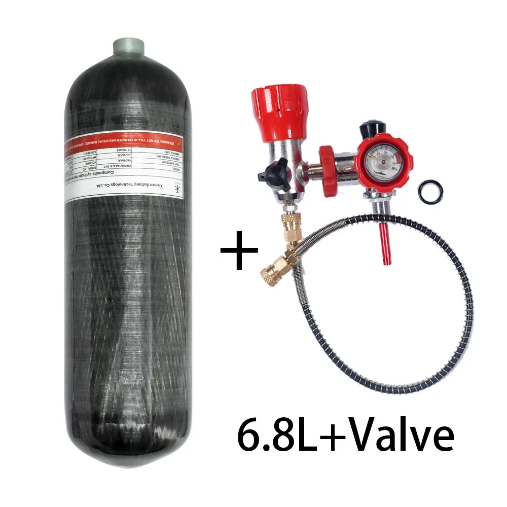 

TUXING 300Bar 4500Psi 6.8L Carbon Fiber Cylinder with Valve HPA Tank High Pressure Air Bottle for Diving Scuba Cylinder M18*1.5