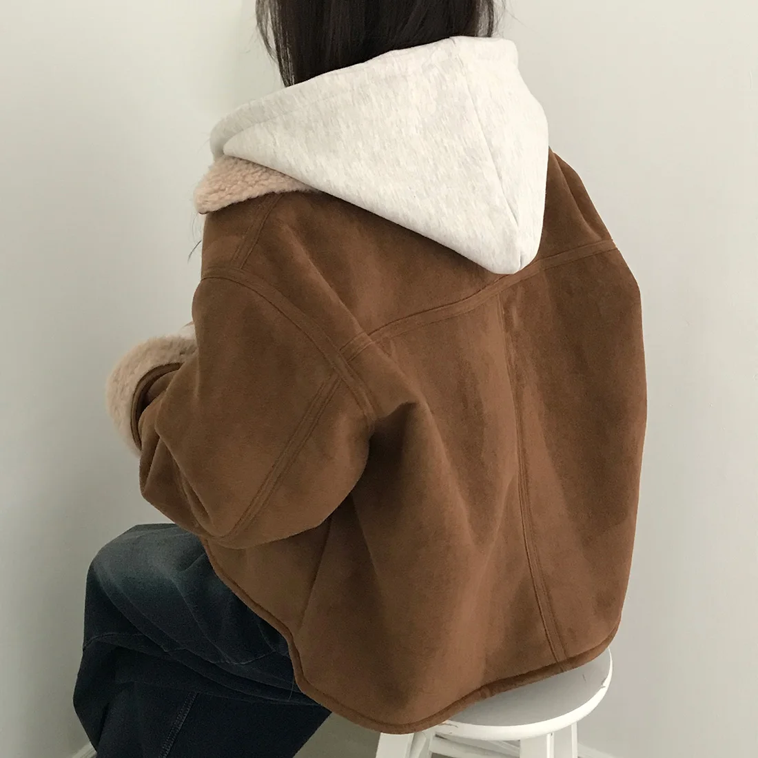 시크한 겨울용 따뜻한 롱 코튼 재킷 여성용 레트로 메랄드 아우터웨어 인조 가죽 퍼 루즈핏 코트