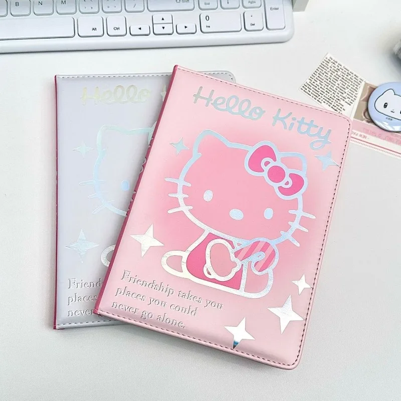 

Cute Hello Kitty Paper Laser Cartoon Cat Notebook Fashion HD Color Pages High End Leather Universal Women Accessories Wholesale