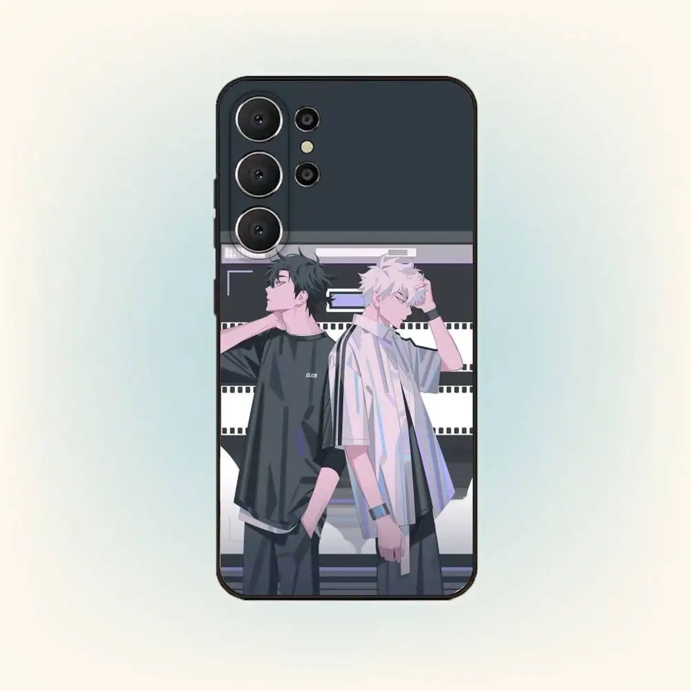 L-Lu G-Guang L-Link C-Click Capa de telefone para Samsung S25, S24, S21, S22, S23, S30, Ultra, S20, Plus, Fe, Lite, 10,9,5G Capa preta