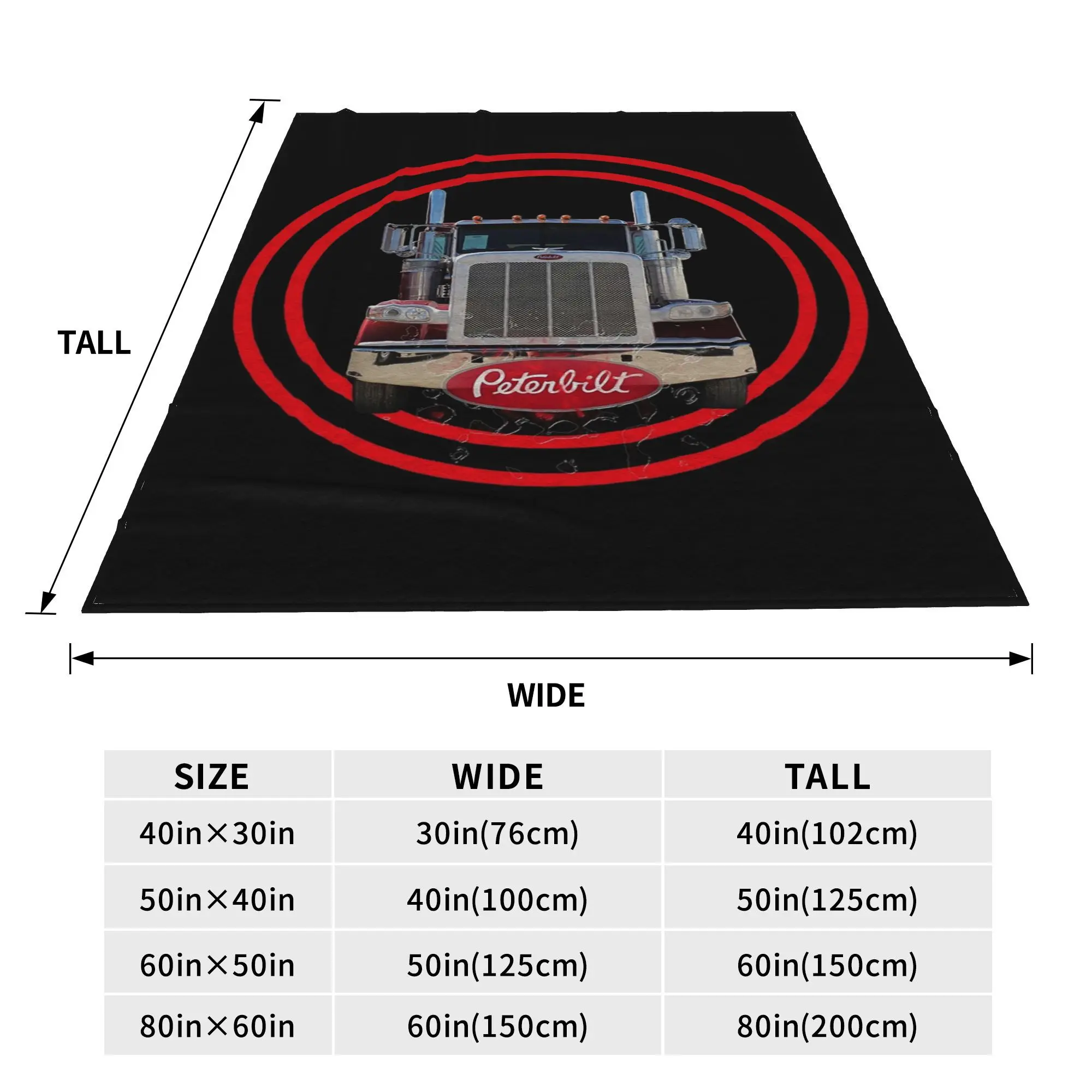 Truck Logo peterbilt Blankets Soft Warm Flannel Throw Blanket Bedding for Bed Living room Picnic Travel Home Sofa