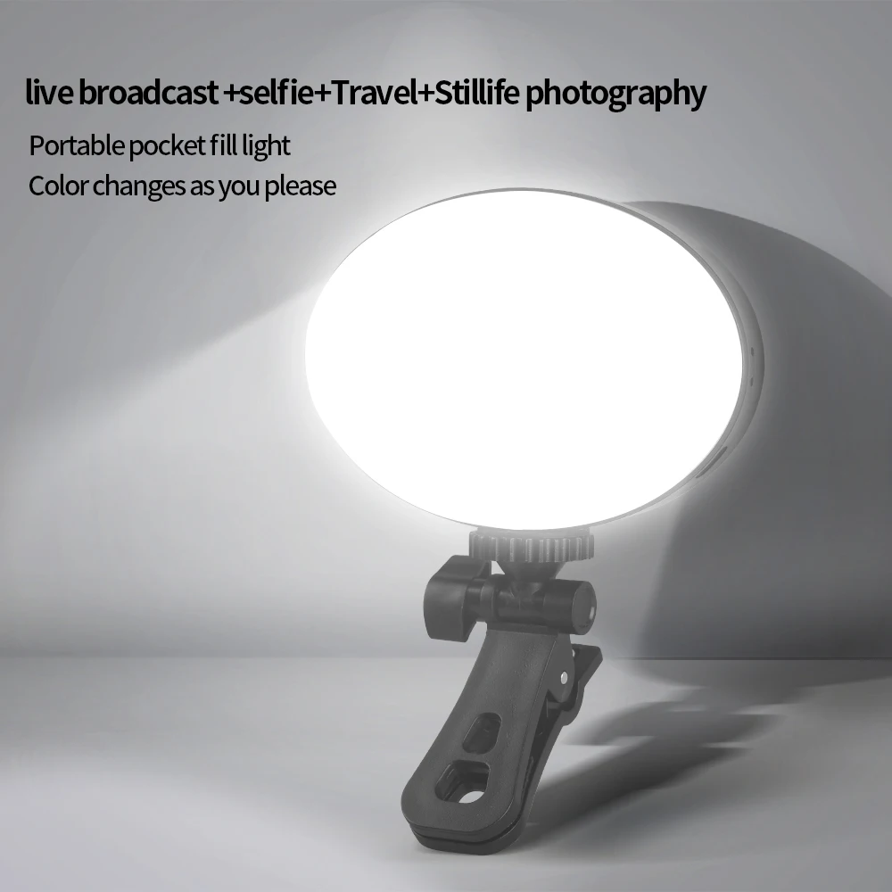 Mini Selfie Fill Light Clip For Mobile Phones Computers On LED Lights 4000mAh Rechargeable monocolour Modes Brightness Fill lamp