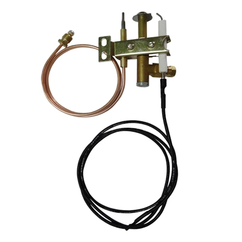 Kit Bruciatore Pilota Per Stufa A Gas GPL Con Termocoppia E Accensione A Scintilla, Terminale Piatto 4.8 Mm, Compatto 35 Cm
