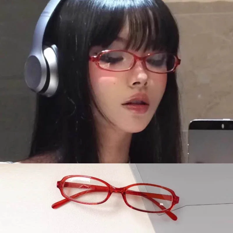 Red Green Square Frame Glasses Women Y2K Retro Anti-blue Light Eyeglasses Harajuku Reading Computer Spectacle Eyewears Goggles