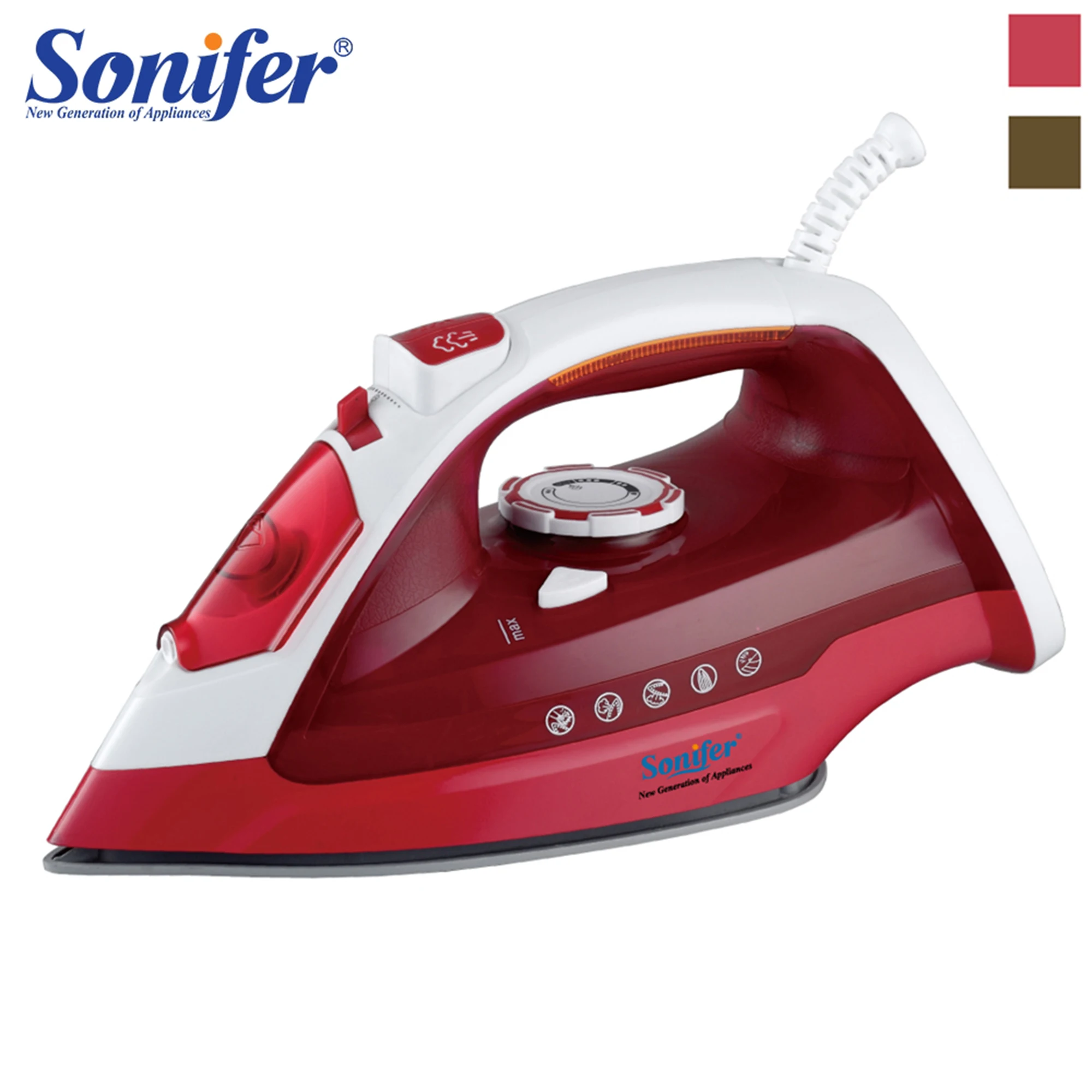 

Steam Iron For Clothes 2000W Household Fabric Ceramic Soleplate Electric Iron Ironing 250ml Fast-heat For Clothes Sonifer