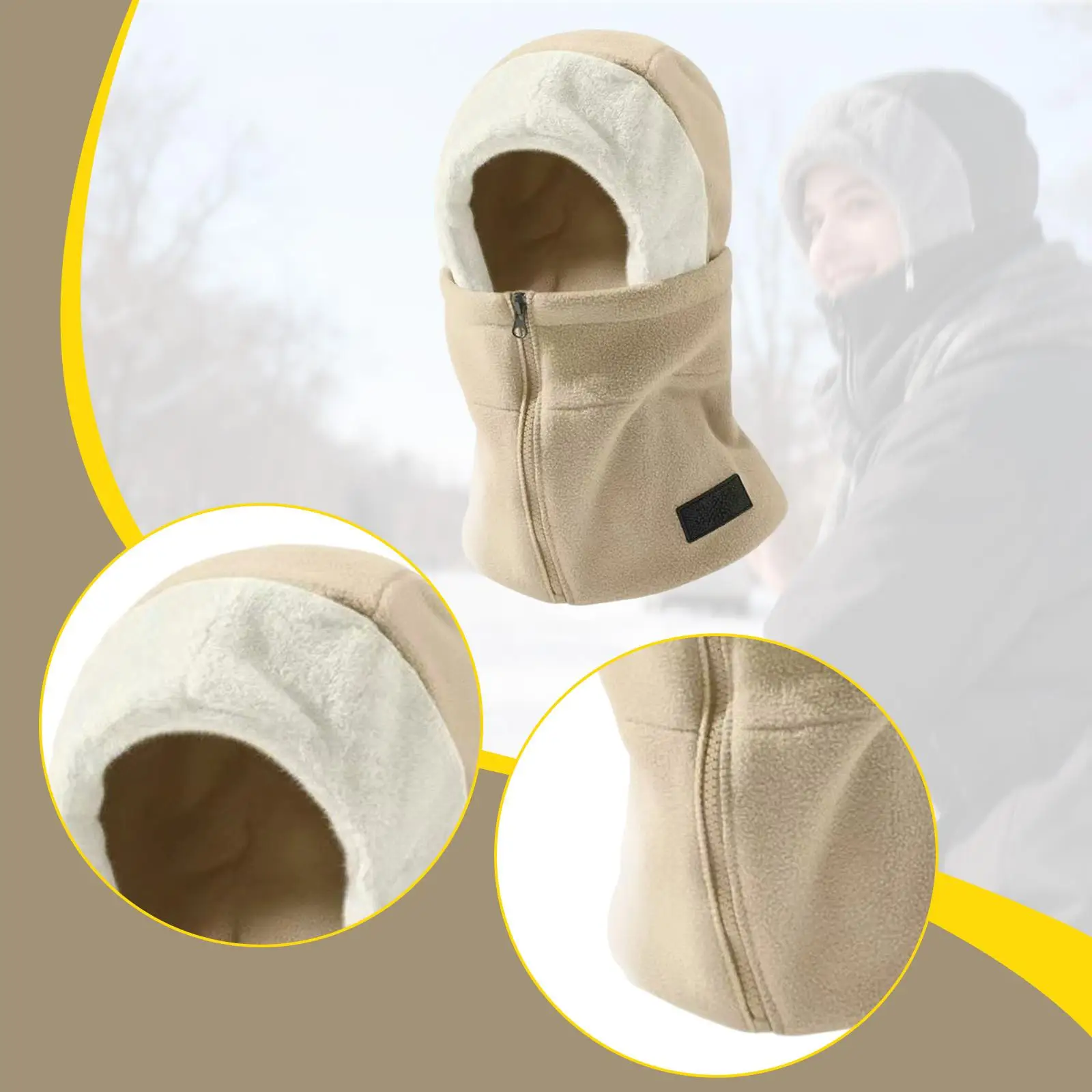 Bivakmuts voor koud weer Skimasker Halsbeenkap Sjaal Thermisch gezichtsmasker Gezichtsbedekking voor motorrijden Skiën Snowboarden