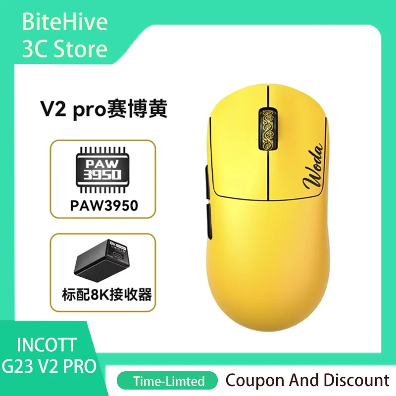 INCOTT G23 V2 PRO Gaming Mouse PAW3395-King 47g 3-mode Lightweight Wireless 8000Hz Polling Rate Ultra Low Latency Game Mice