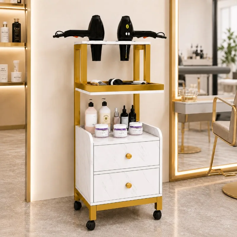 Multi-Layer Salon Storage Cabinet Tools Rack Hair Dryer Dyeing Accessories Organizer Hair Salon Rack for Beauty Professionals