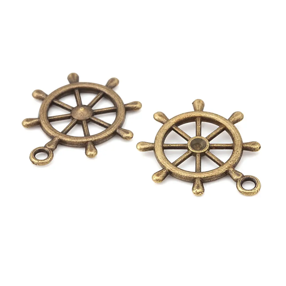 Antique Bronze Vintage Style Zinc Alloy Anchor Rudder Charms Pendants Diy Jewelry Making Necklace Earrings Accessories