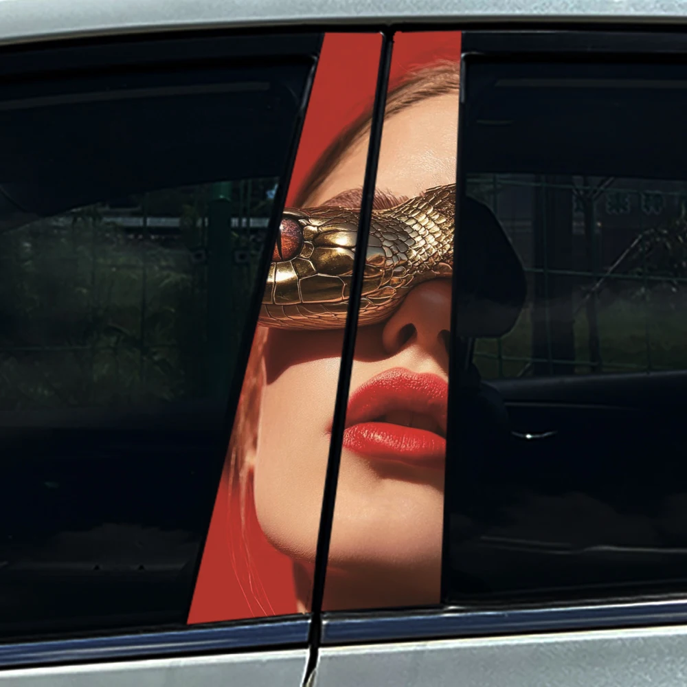 Miss Lady Beauty งู Auto B-pillar สติ๊กเกอร์กลางรถคอลัมน์ตกแต่งรอยขีดข่วนสติ๊กเกอร์กันน้ํารถอุปกรณ์เสริม