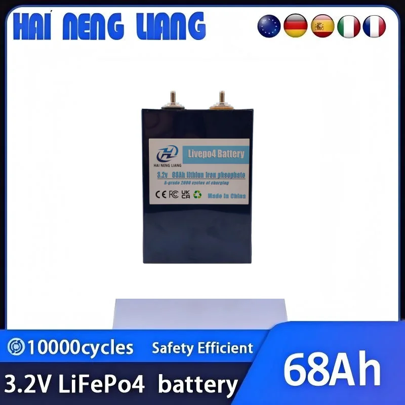 

НОВЫЕ 3,2 В 68 Ач LiFePO4 аккумуляторные элементы для солнечной энергии DIY литиевый аккумулятор домашняя мощность 12 В на складе