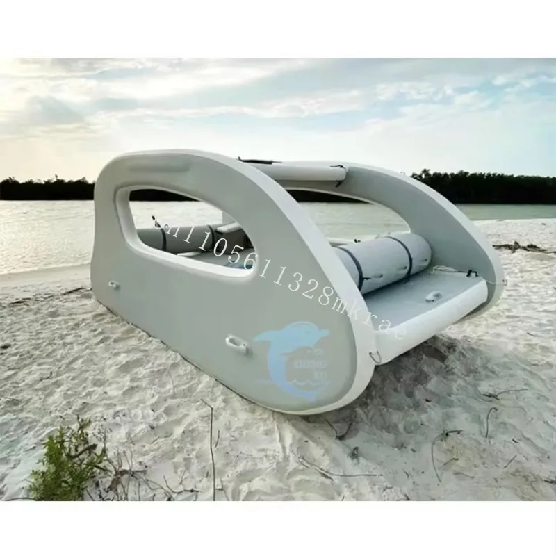 

New direct sales popular catamaran cruise pontoon portable boat foldable inflatable electric house boat water games