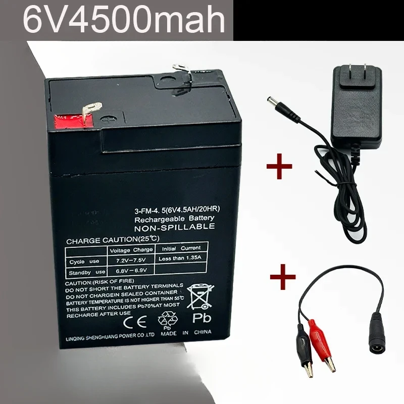 6V4500MAh Lead Acid Battery, Children's Electric Car, Toy Car, Motorcycle, Baby Strollers Battery