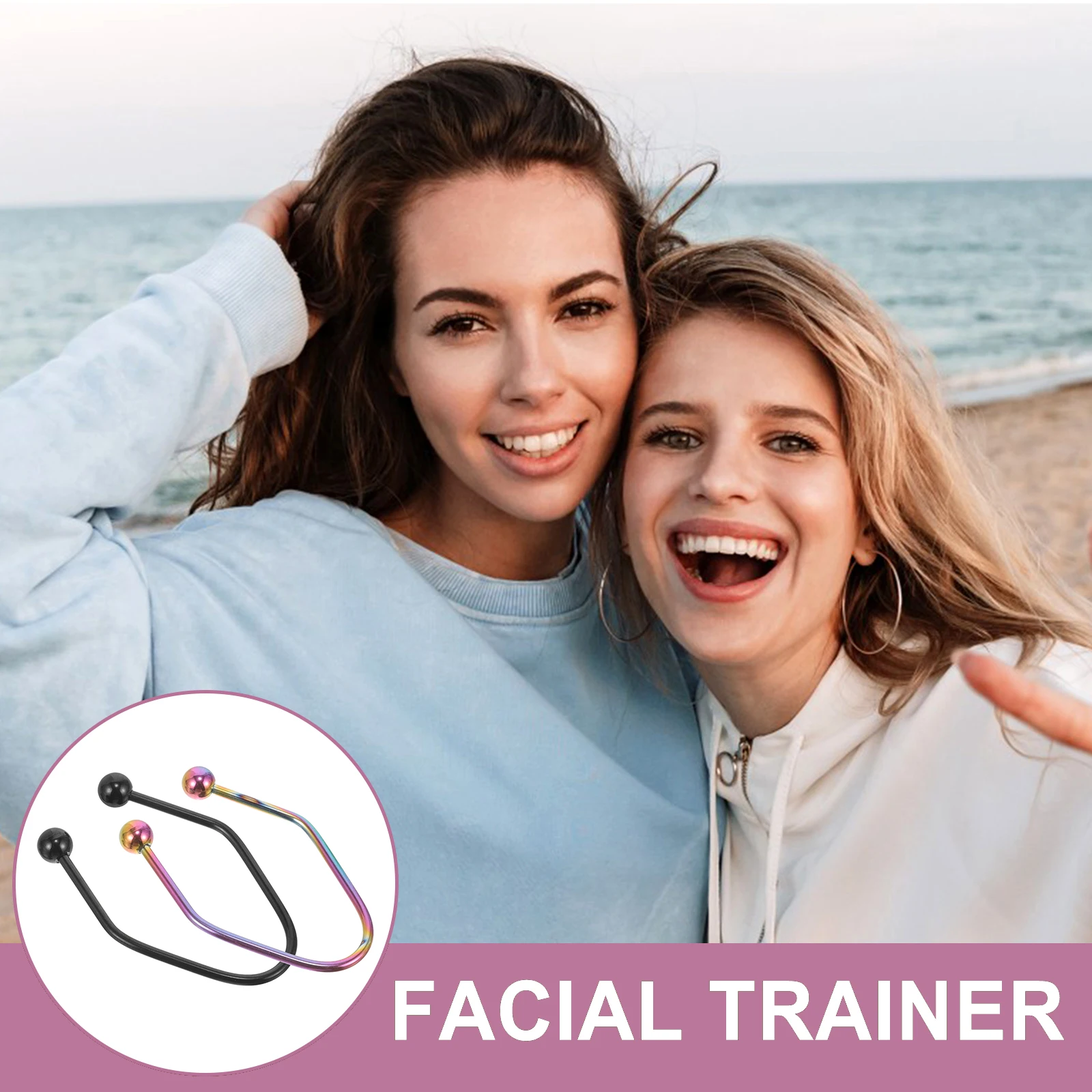 

2 pcs Stainless Steel Dimple Trainer For Women Facial Exerciser Cheeks Portable Face Contouring Tool Dimple Maker