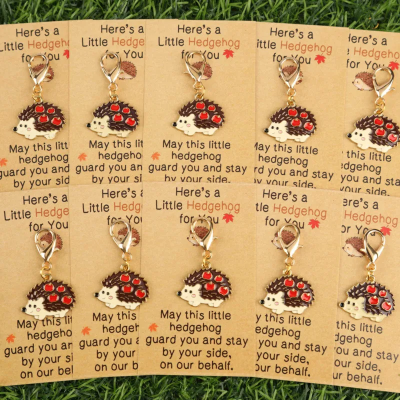 5/10A cute hedgehog keychain set Comes with an incentive greeting card Suitable for decorating bag pendants Suitable for the har