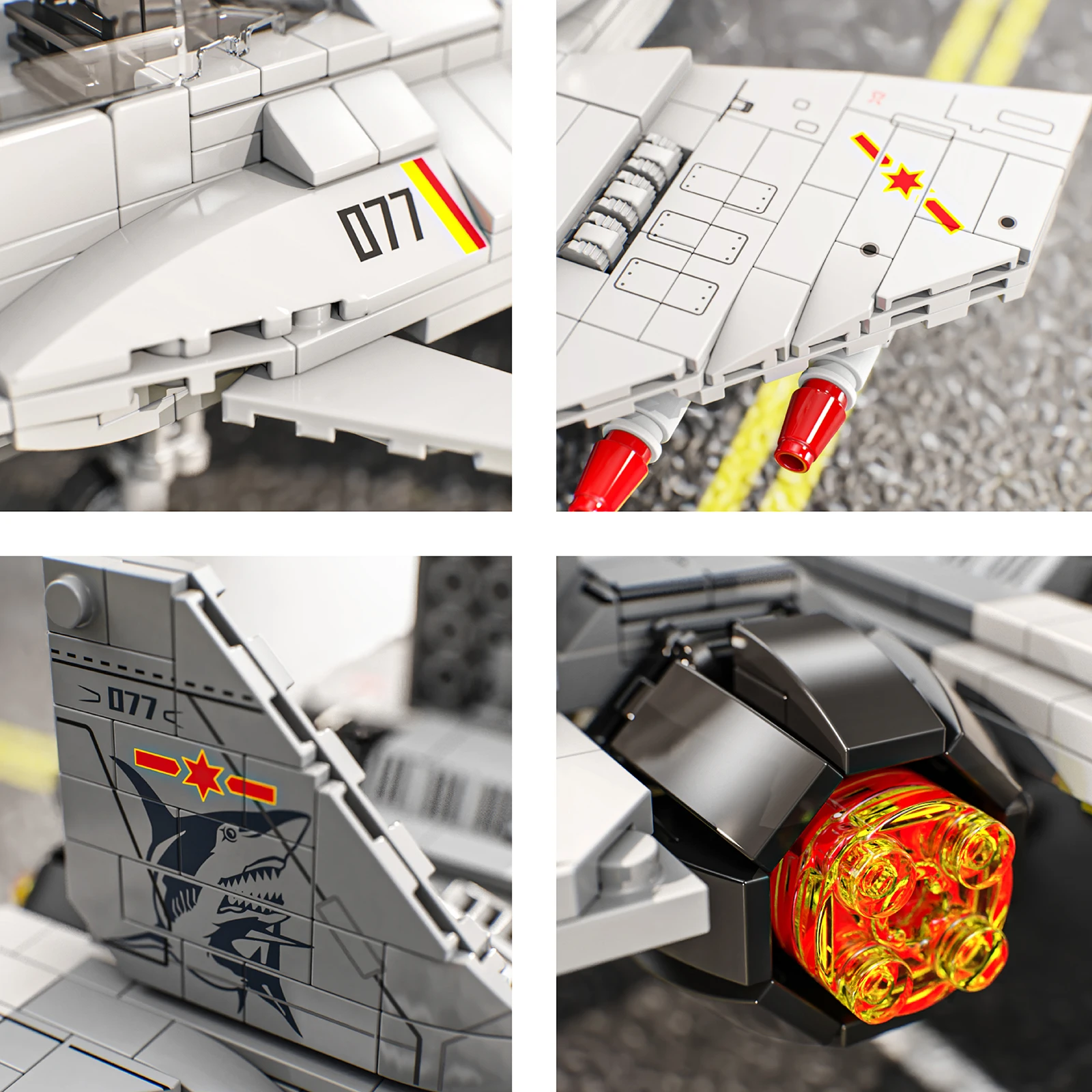 725 قطعة ألعاب مكعبات بناء الطائرات الفضية نموذج طائرة مقاتلة تجميع لغز الطوب مجموعات الالعاب للطفل سطح المكتب هدايا مزخرفة