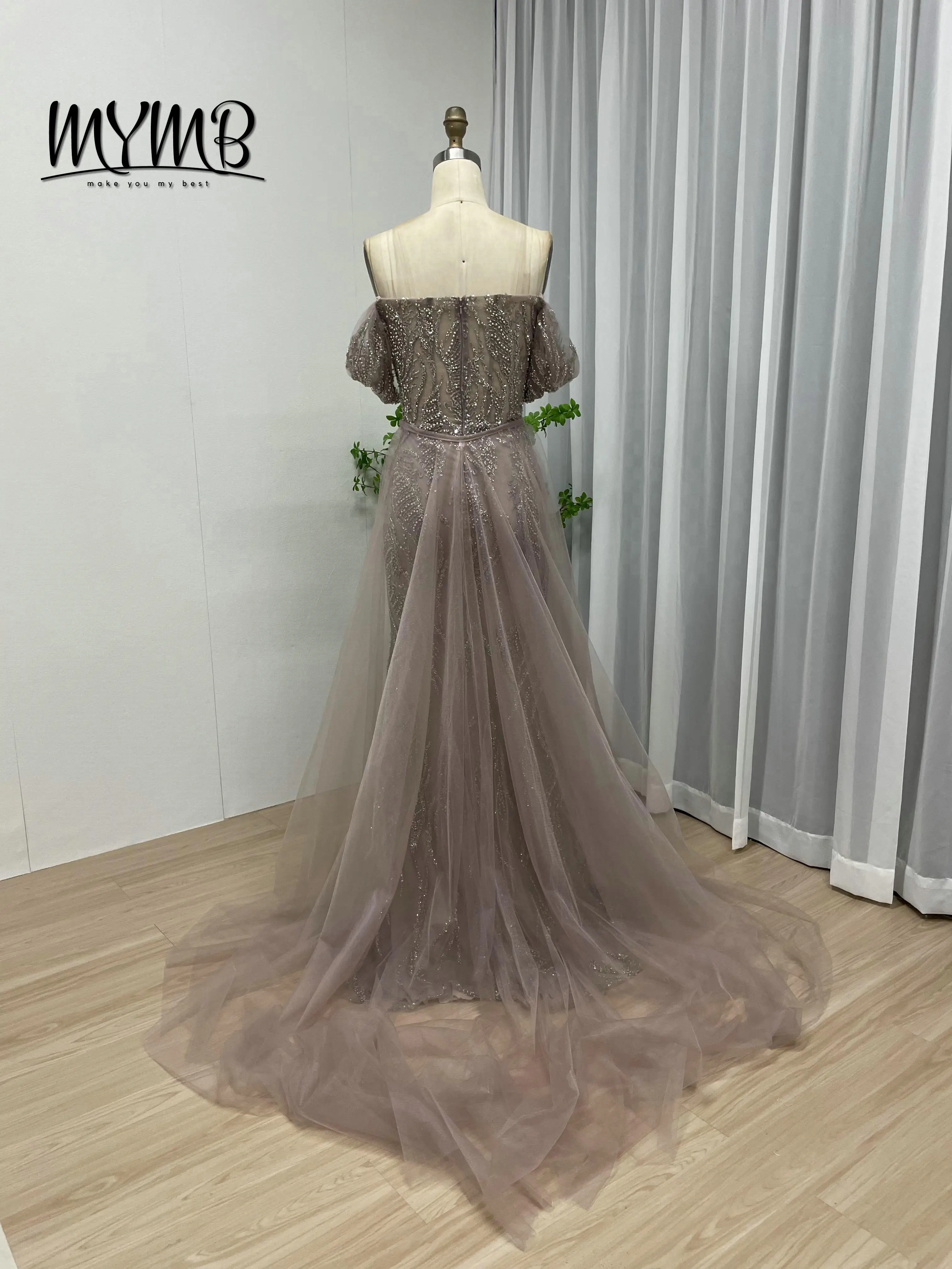 ชุดแต่งงานแบบถอดชายกระโปรงได้ ขายส่ง MYMB สินค้าขายดี สำหรับผู้หญิง ไซส์พลัส ประดับเลื่อมวิบวับ หรูหรา สำหรับสาวๆ รุ่น MY20005