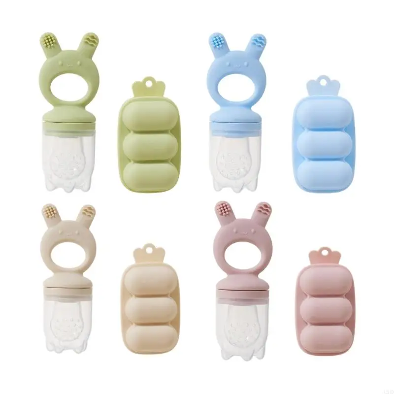 

J2HD Baby Fruit Feeder & Freezer Tray Mold Silicone Teething Toy For Fruits Training