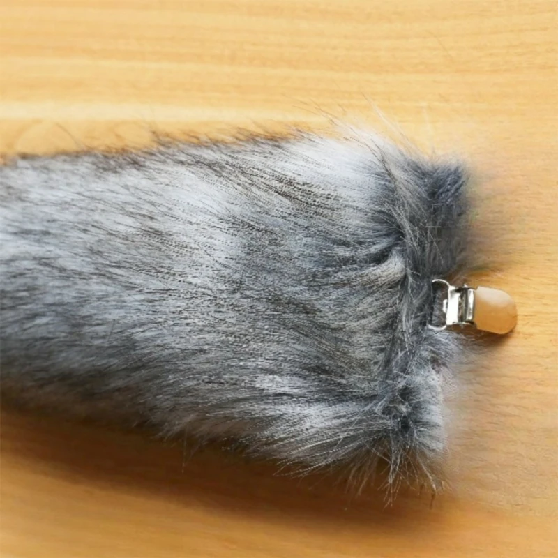 Men Women Faux Furs Foxes Wolf Ears Headband Tail Halloween Christmas Cosplay Accessories Furry Animal Ears Hair Hoop for Party