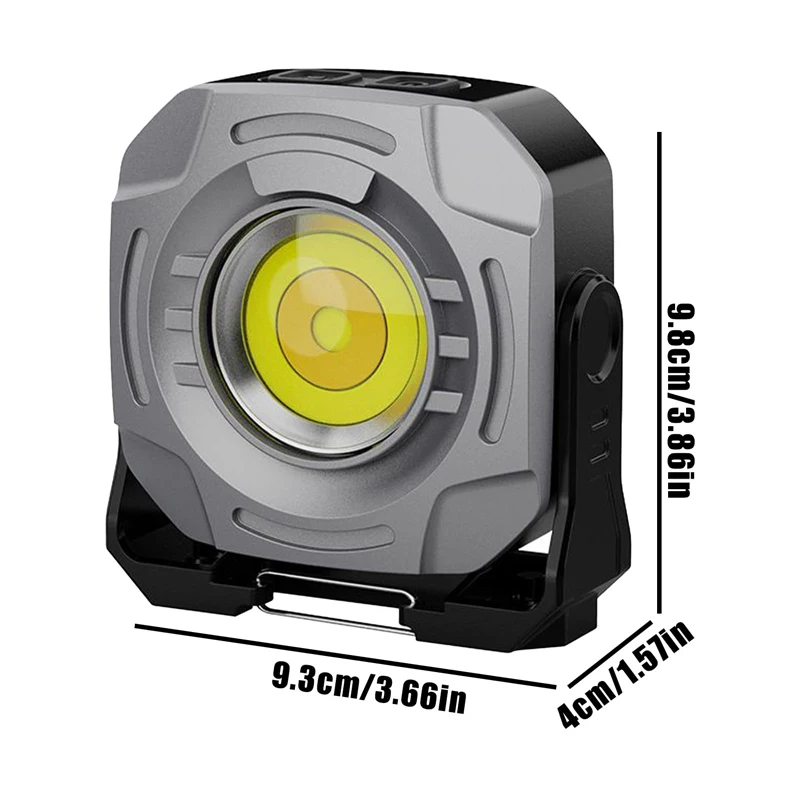 ضوء عمل قابل لإعادة الشحن، ضوء كاشف محمول مع خطاف ومغناطيسي ستبليس قابل للتعتيم لإصلاح السيارات في حالات الطوارئ