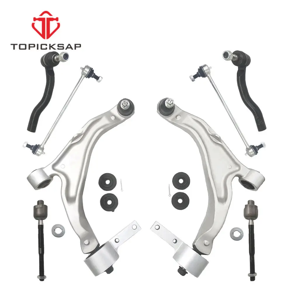 TOPICKSAP Front Lower Control Arm Sway Bar Links Tie Rods Steering Suspension Kits for Honda Pilot 2009 2010 - 2015 51350SZAA02