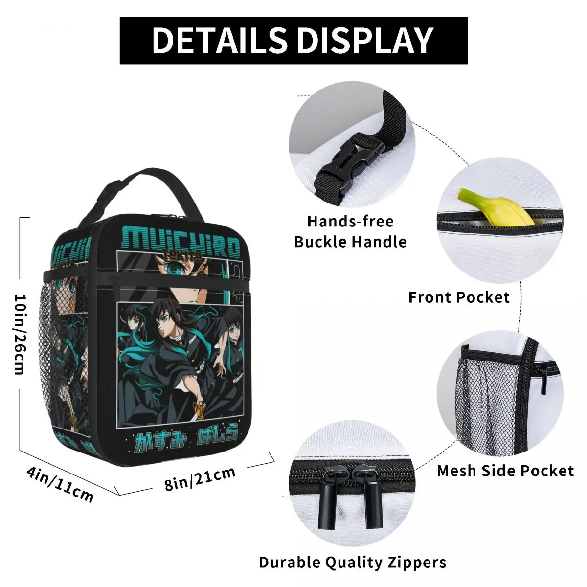 Custom Indifference Mist Pillar Lunch Bag Cooler Thermal Demon S-Slayer Insulated Lunch Box for Office view 5