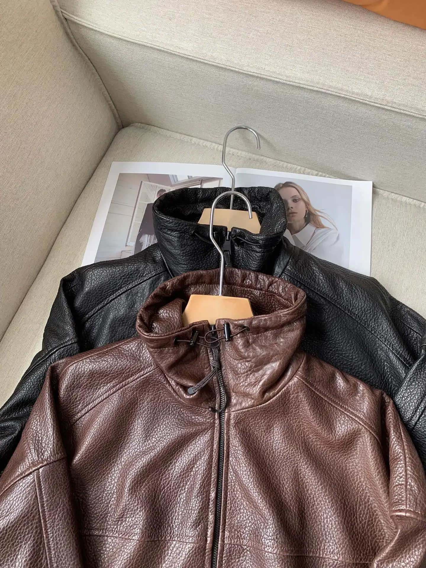 Herbst frauen Schaffell Jacke Stehkragen Langarm Mode Damen Echtes Leder Mantel