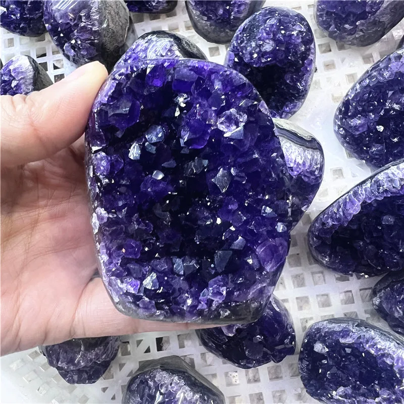 Natural Small Mineral Amethyst Cluster Raw Rough Purple Crystal Stone Cluster For Decoration