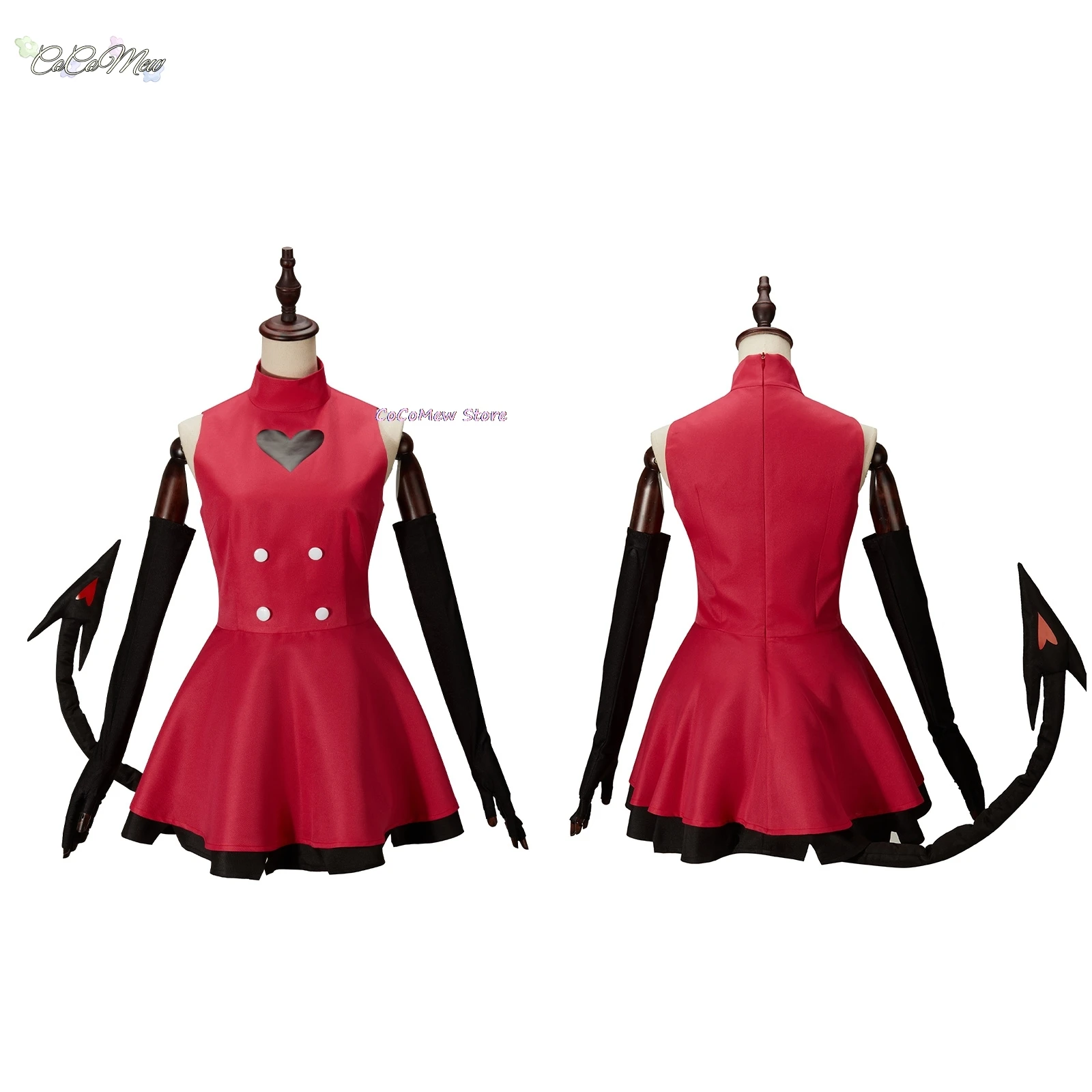 أنيمي هازبين لمحبي الألعاب ، زي تنكري للجانبين ، تنورة يومية مثيرة بلا أكمام ، فستان نسائي بياقة مدورة ، زي هالوين للبالغين